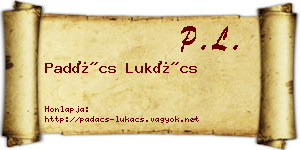 Padács Lukács névjegykártya